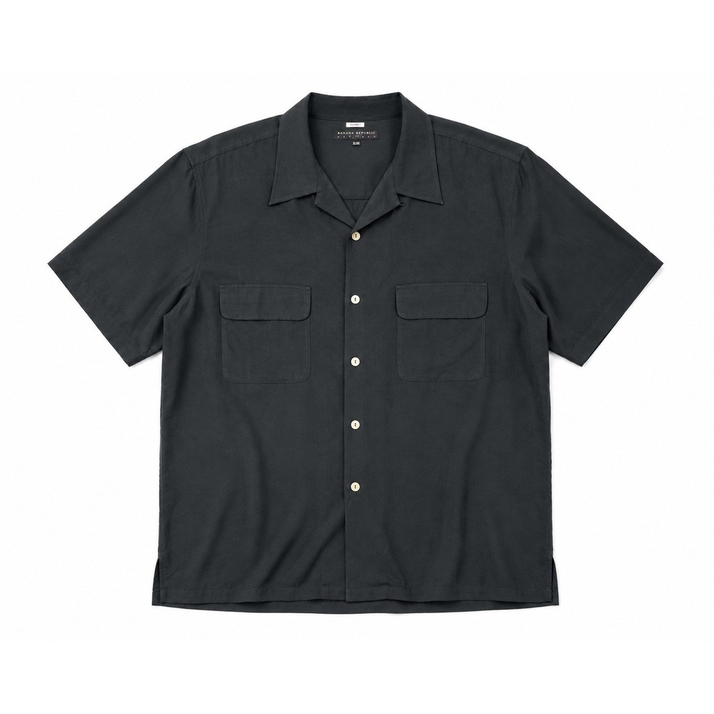 Arnold Zimberg 100% Silk Black Dress Shirt Size XL
